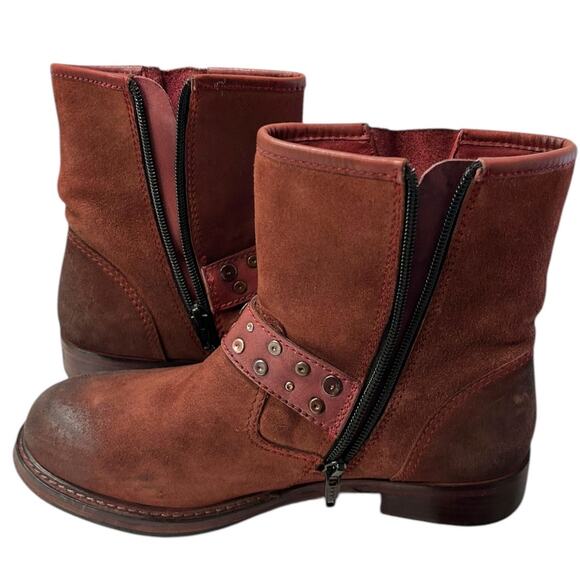 Vintage Foundry Co. Women's Miriam Suede Moto Boot Women's Size 7 Red - Picture 4 of 8